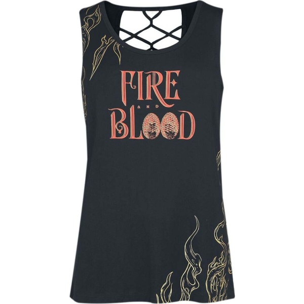 Game Of Thrones Fire And Blood Dámský top černá - Merchstore.cz