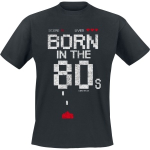 Gaming-Sprüche Born In The 80s Tričko černá - Merchstore.cz