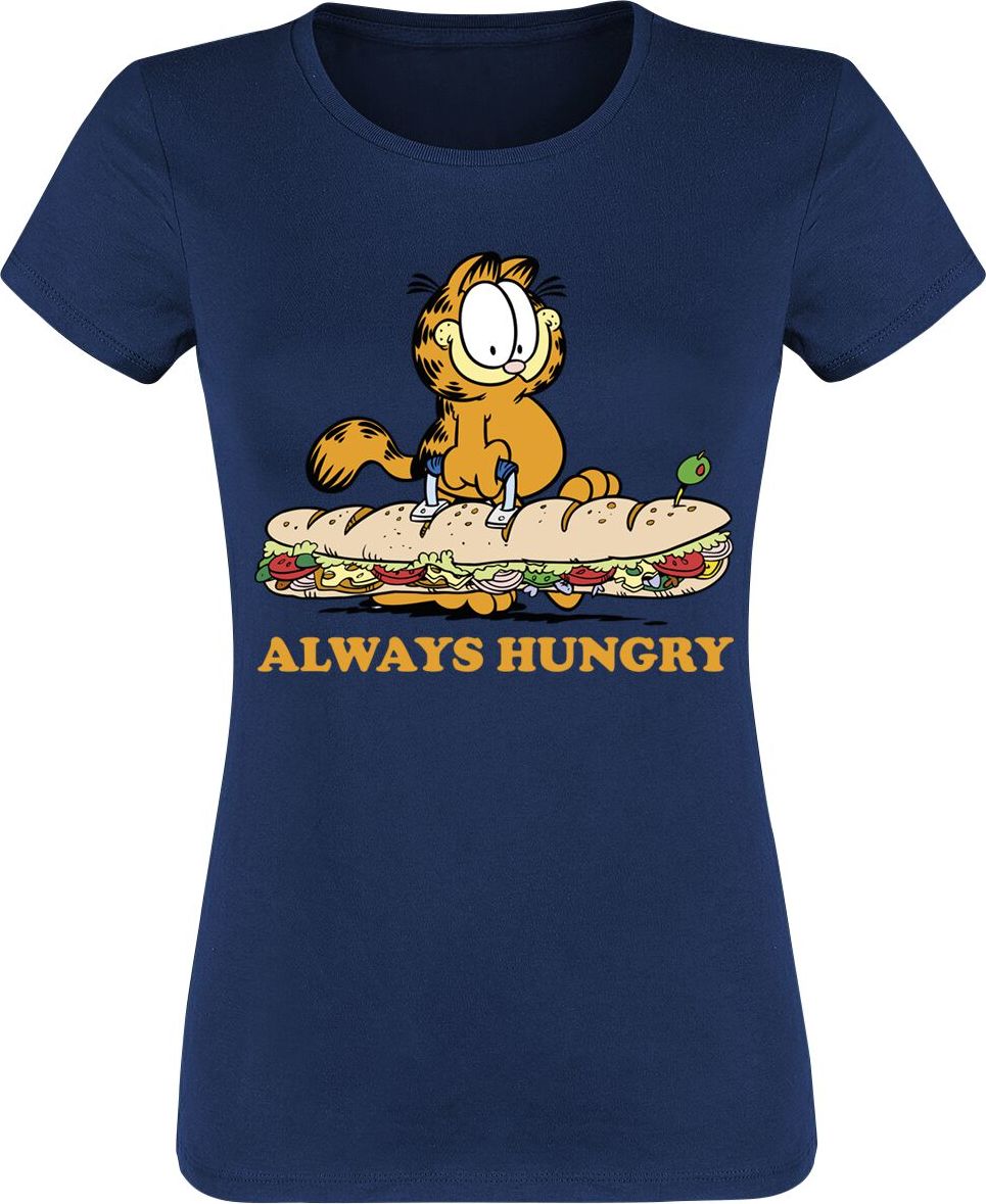 Garfield Always Hungry Dámské tričko námořnická modrá - Merchstore.cz Garfield Always Hungry Dámské tričko námořnická modrá - Merchstore.cz