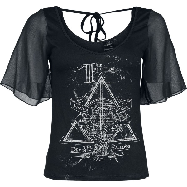 Harry Potter Deathly Hallows Dámské tričko černá - Merchstore.cz