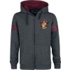 Harry Potter Gryffindor Sport Mikina s kapucí na zip šedá/bordová - Merchstore.cz