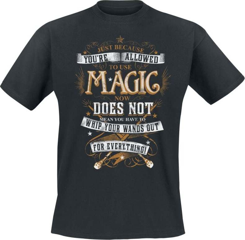 Harry Potter Magic Tričko černá - Merchstore.cz Harry Potter Magic Tričko černá - Merchstore.cz