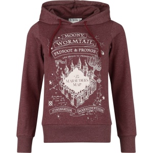 Harry Potter Marauder's Map Mikina s kapucí bordová - Merchstore.cz