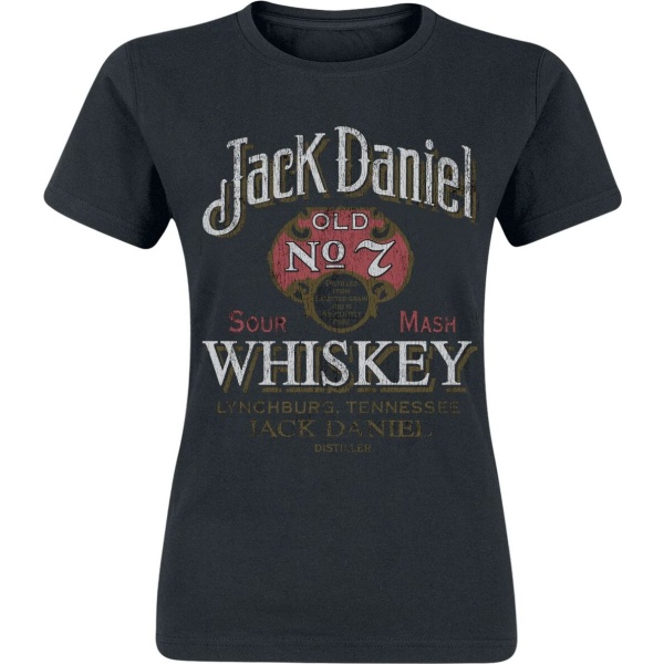 Jack Daniel's Tričko Vintage Distress Dámské tričko černá - Merchstore.cz