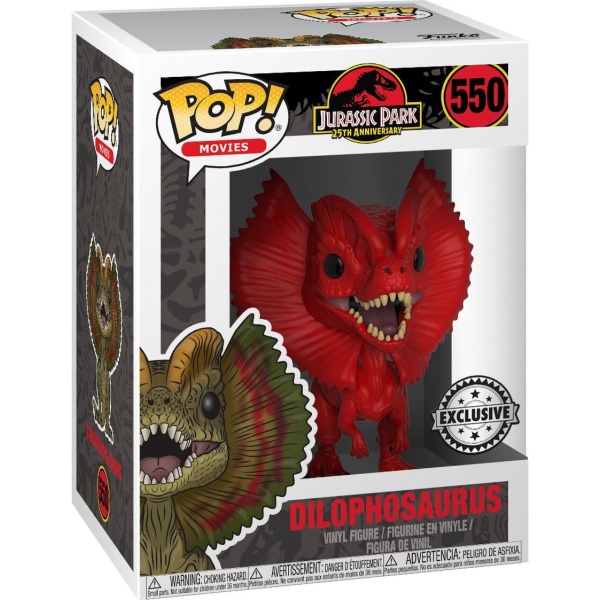 Jurassic Park Vinylová figurka č.550 Dilophosaurus Sberatelská postava standard - Merchstore.cz