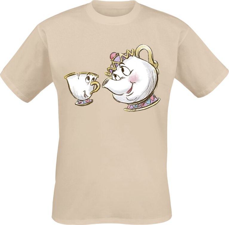 Kráska a zvíře Chip und Mrs Potts Tričko přírodní - Merchstore.cz Kráska a zvíře Chip und Mrs Potts Tričko přírodní - Merchstore.cz