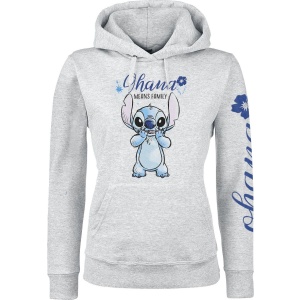 Lilo & Stitch Ohana Dámská mikina s kapucí šedá - Merchstore.cz