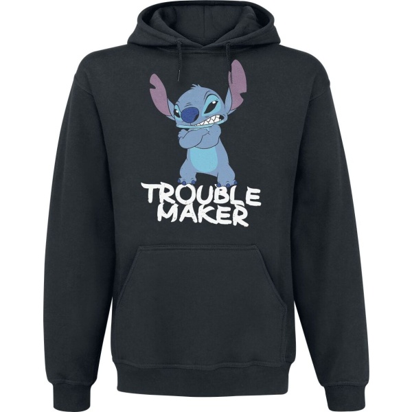 Lilo & Stitch Stitch - Trouble Maker Mikina s kapucí černá - Merchstore.cz