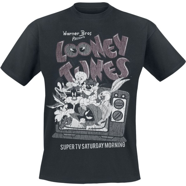 Looney Tunes Super TV Saturday Morning Tričko černá - Merchstore.cz