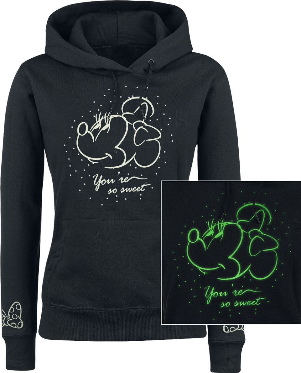 Mickey & Minnie Mouse So Sweet Dámská mikina s kapucí černá - Merchstore.cz Mickey & Minnie Mouse So Sweet Dámská mikina s kapucí černá - Merchstore.cz