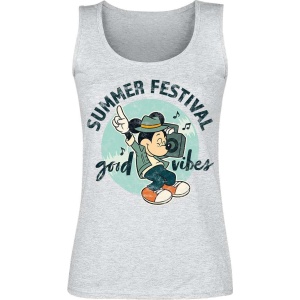 Mickey & Minnie Mouse Summer Festival - Good Vibes Dámský top šedá - Merchstore.cz