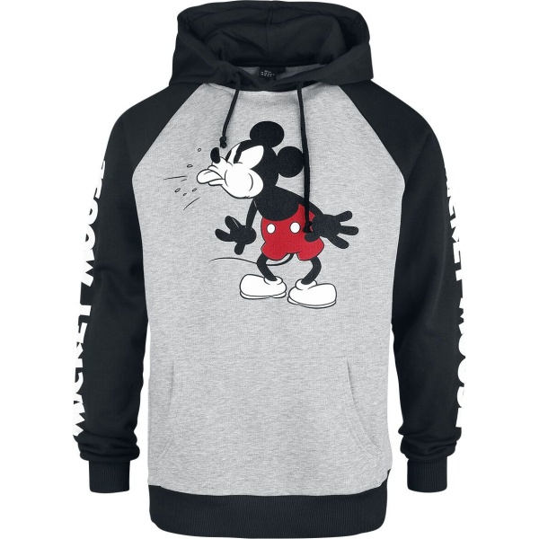 Mickey & Minnie Mouse Tongue Out Mikina s kapucí šedá/cerná - Merchstore.cz