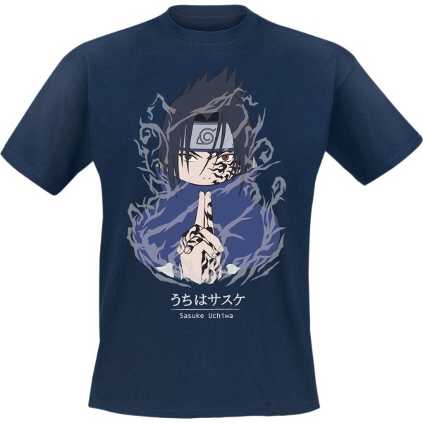 Naruto Sasuke Tričko námořnická modrá - Merchstore.cz