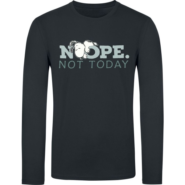 Peanuts Nope. Not Today - Snoopy Tričko s dlouhým rukávem černá - Merchstore.cz