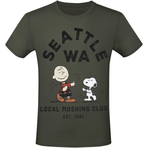 Peanuts SEATTLE WA - Local Moshing Club Tričko khaki - Merchstore.cz