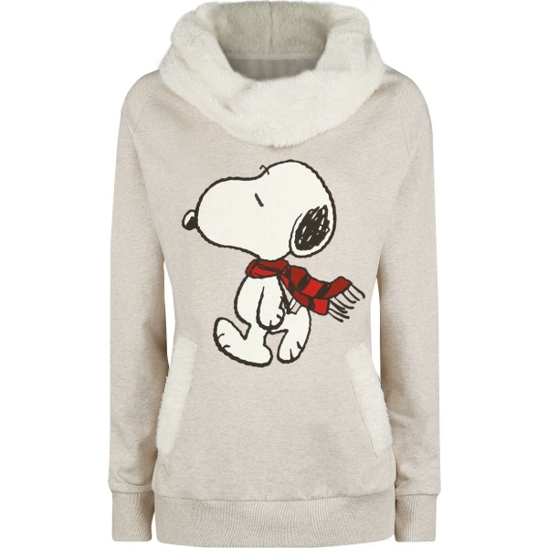 Peanuts Snoopy Winter Dámská mikina s nádechem béžové - Merchstore.cz