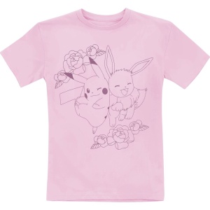 Pokémon Kids - Pikachu and Eevee detské tricko světle růžová - Merchstore.cz