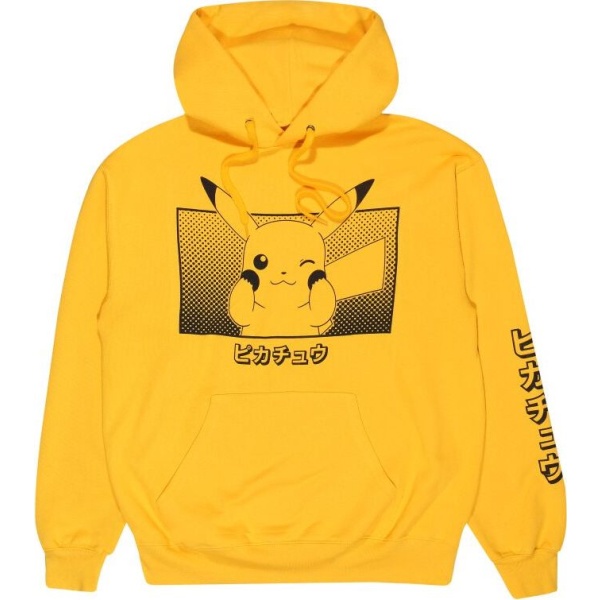 Pokémon Pikachu Katakana Mikina s kapucí žlutá - Merchstore.cz