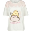 Pusheen Chill Out Dámské tričko bílá/ružová - Merchstore.cz