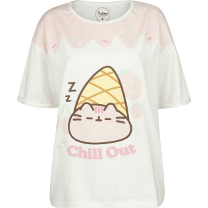 Pusheen Chill Out Dámské tričko bílá/ružová - Merchstore.cz