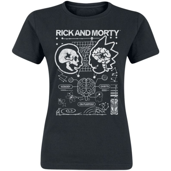 Rick And Morty Nobody Exists On Purpose Dámské tričko černá - Merchstore.cz