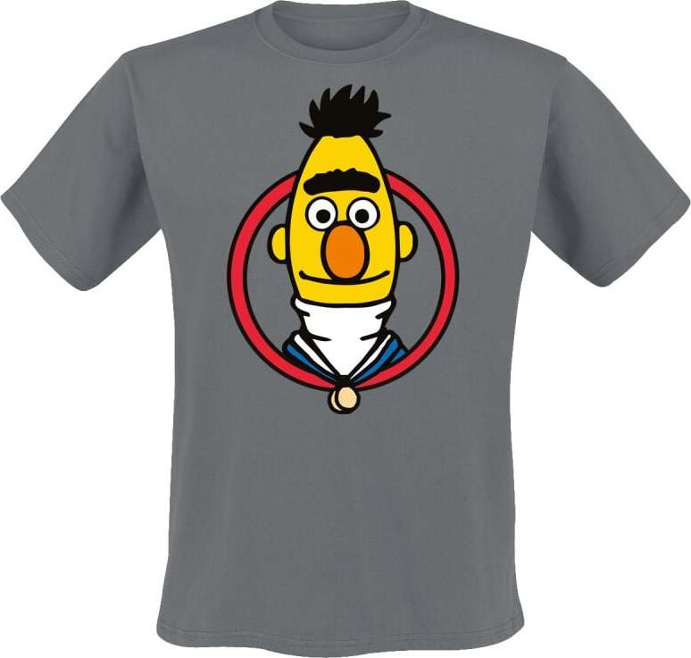 Sesame Street Bert Tričko šedá - Merchstore.cz Sesame Street Bert Tričko šedá - Merchstore.cz