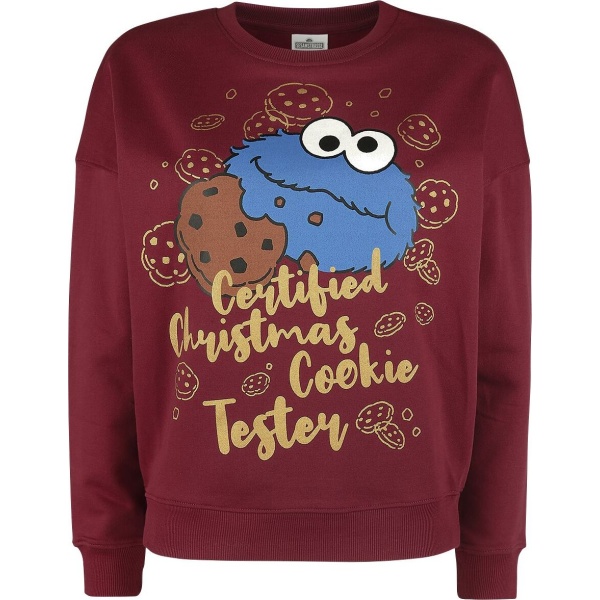 Sesame Street Christmas Cookie Dámská mikina červená - Merchstore.cz