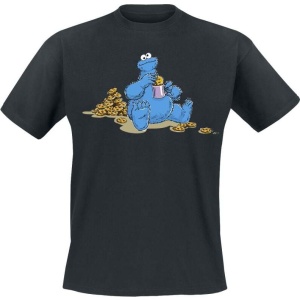 Sesame Street Cookie Monster - Cookie Time Tričko černá - Merchstore.cz