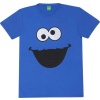 Sesame Street Cookie Monster Face Tričko královská modrá - Merchstore.cz