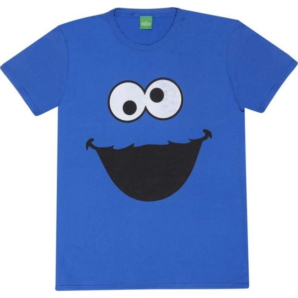 Sesame Street Cookie Monster Face Tričko královská modrá - Merchstore.cz