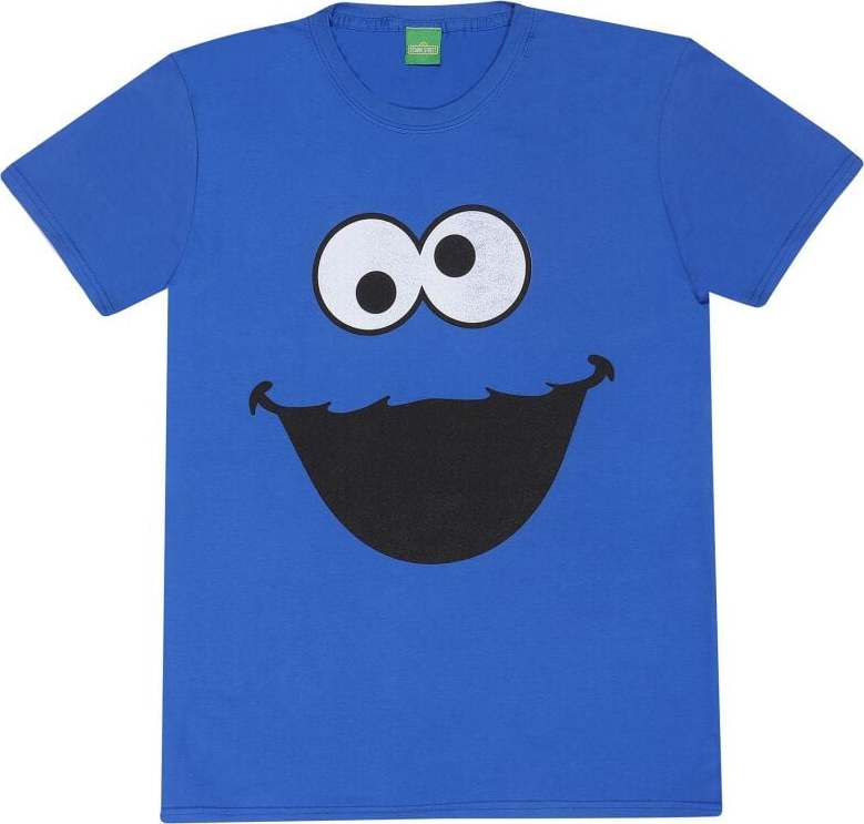 Sesame Street Cookie Monster Face Tričko královská modrá - Merchstore.cz Sesame Street Cookie Monster Face Tričko královská modrá - Merchstore.cz