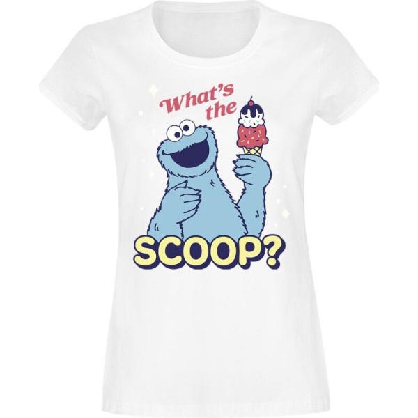 Sesame Street Cookie Monster - Scoop Dámské tričko bílá - Merchstore.cz