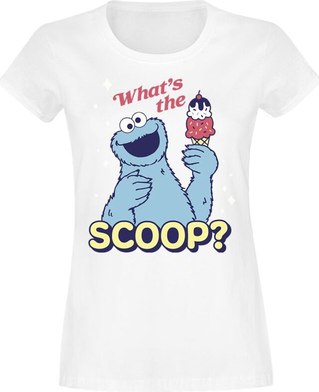 Sesame Street Cookie Monster - Scoop Dámské tričko bílá - Merchstore.cz
