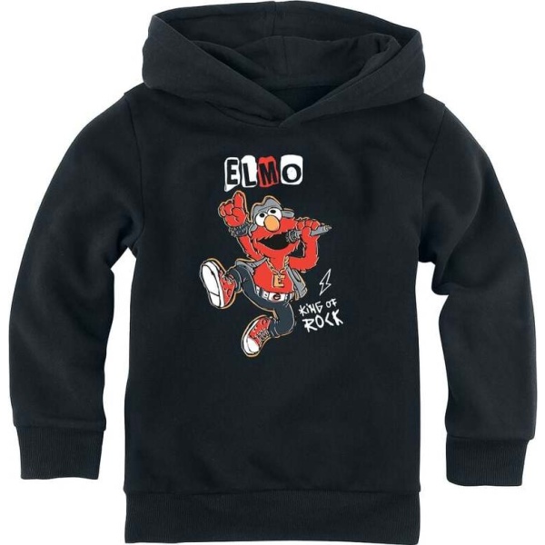 Sesame Street Elmo - King Of Rock detská mikina s kapucí černá - Merchstore.cz