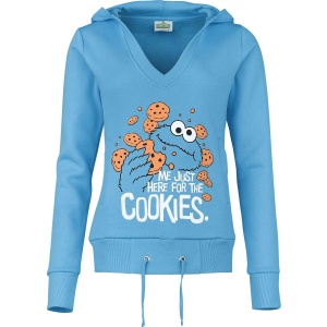 Sesame Street Just Here For The Cookies Dámská mikina s kapucí modrá - Merchstore.cz