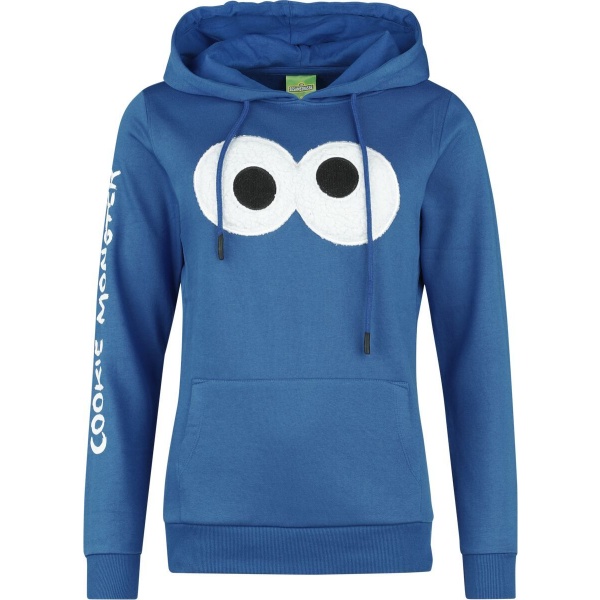 Sesame Street Krümelmonster Dámská mikina s kapucí modrá - Merchstore.cz