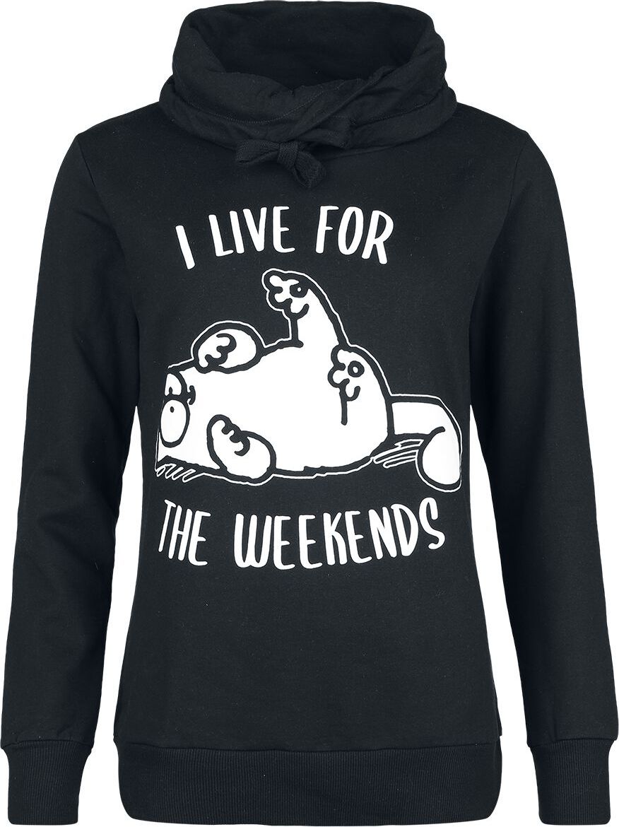 Simon's Cat I Live For The Weekends Dámská mikina černá - Merchstore.cz Simon's Cat I Live For The Weekends Dámská mikina černá - Merchstore.cz