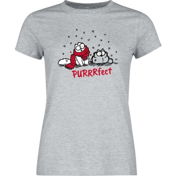 Simon's Cat Purrrfect Dámské tričko prošedivelá - Merchstore.cz