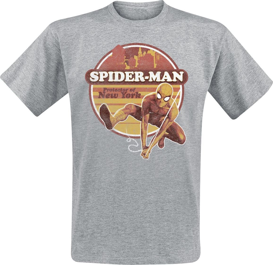 Spider-Man Protector Of New York Tričko šedá - Merchstore.cz Spider-Man Protector Of New York Tričko šedá - Merchstore.cz