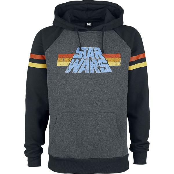 Star Wars 77 Mikina s kapucí skvrnitá tmavě šedá / černá - Merchstore.cz