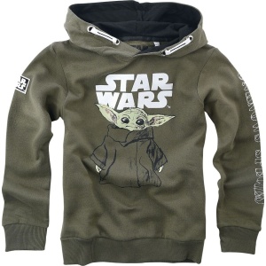 Star Wars Kids - The Mandalorian - Grogu - Sketch detská mikina s kapucí khaki - Merchstore.cz