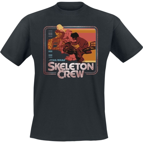 Star Wars Skeleton Crew - Retro Riding Tričko černá - Merchstore.cz