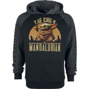 Star Wars The Mandalorian - The Child - Grogu Mikina s kapucí cerná/šedá - Merchstore.cz