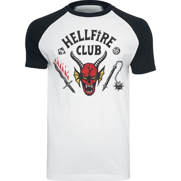 Stranger Things Hellfire Club Tričko bílá/cerná - Merchstore.cz