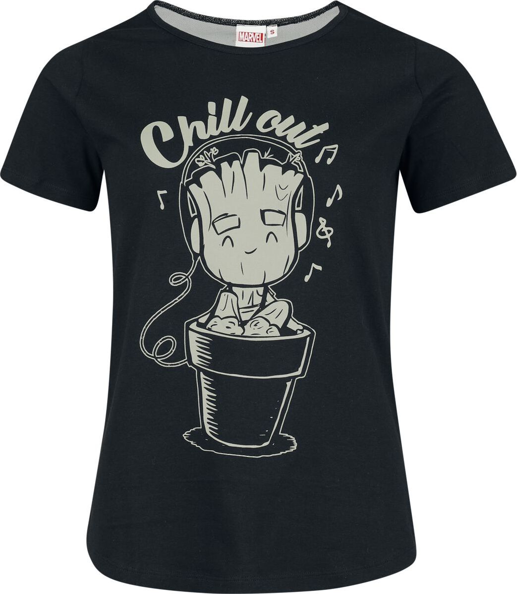 Strážci galaxie Groot - Chill Out Dámské tričko černá - Merchstore.cz Strážci galaxie Groot - Chill Out Dámské tričko černá - Merchstore.cz