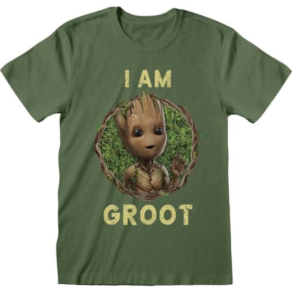 Strážci galaxie I Am Groot - Seventies Style Tričko olivová - Merchstore.cz