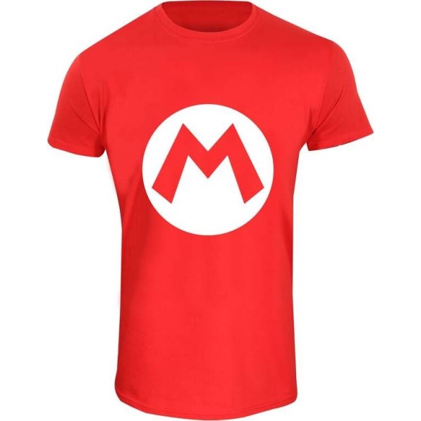 Super Mario Mario Badge Tričko červená - Merchstore.cz