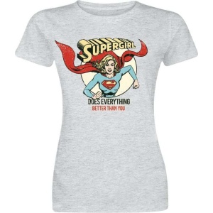 Supergirl Does everything better than you Dámské tričko prošedivelá - Merchstore.cz