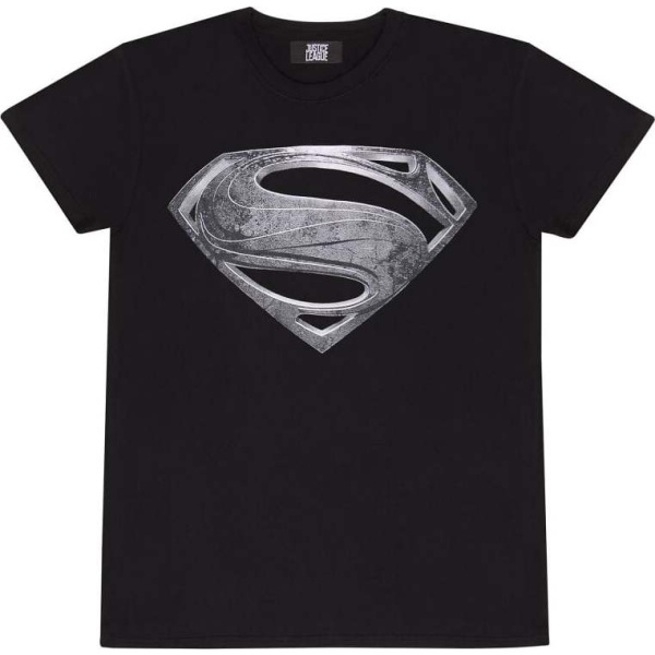 Superman Justice League - Black Logo Tričko černá - Merchstore.cz