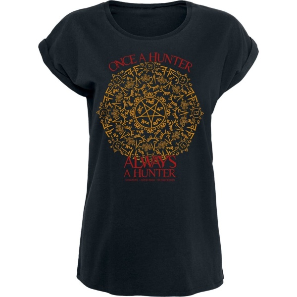 Supernatural Once A Hunter Always A Hunter Dámské tričko černá - Merchstore.cz